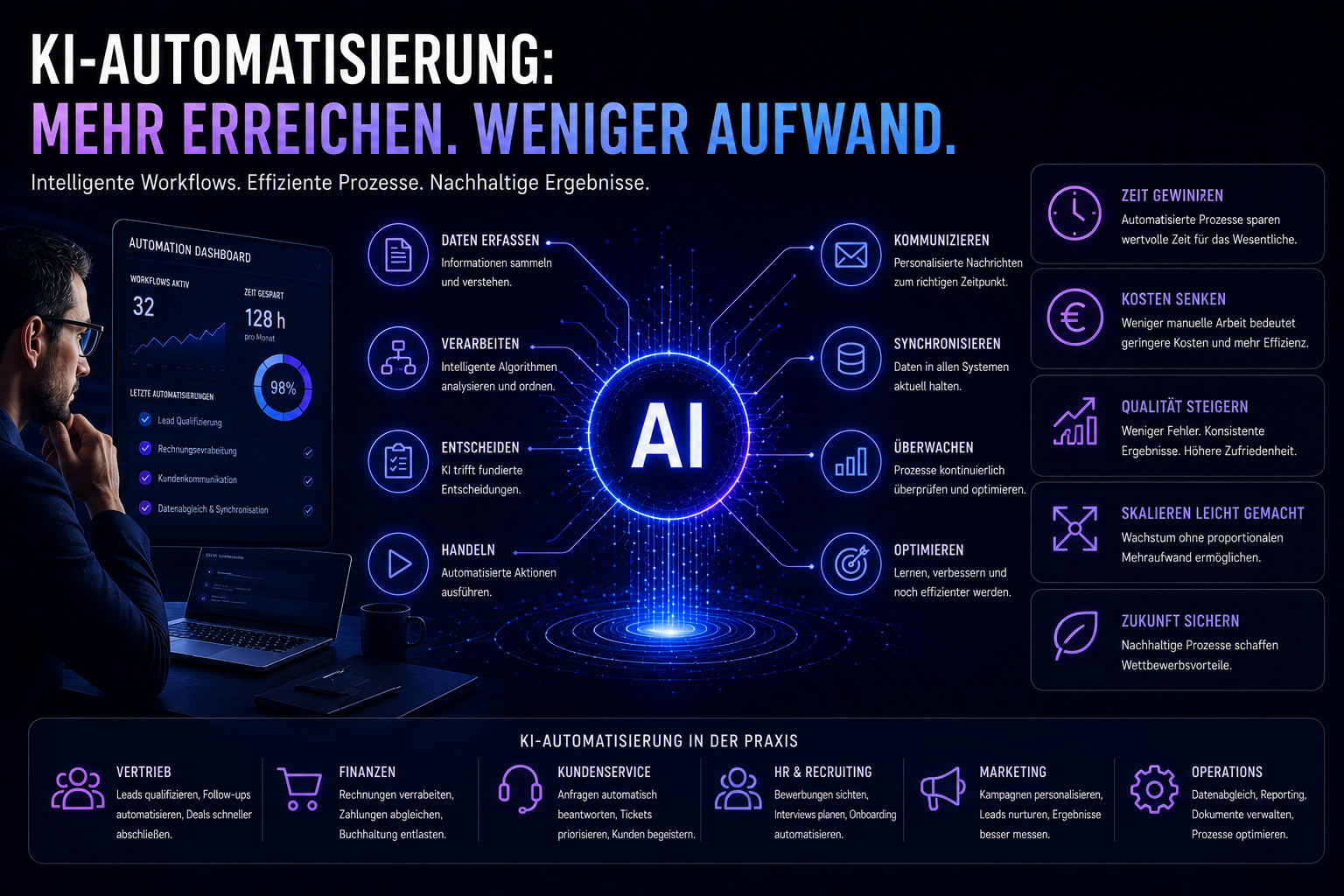 Diagramm: kleine LLMs auf Edge-Hardware — Smartphone, Embedded-Gerät, Workstation